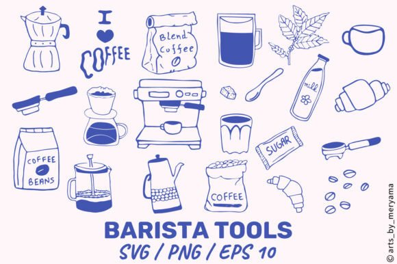 Barista Tools Coffee Doodle Set Png Svg: A Creative Guide