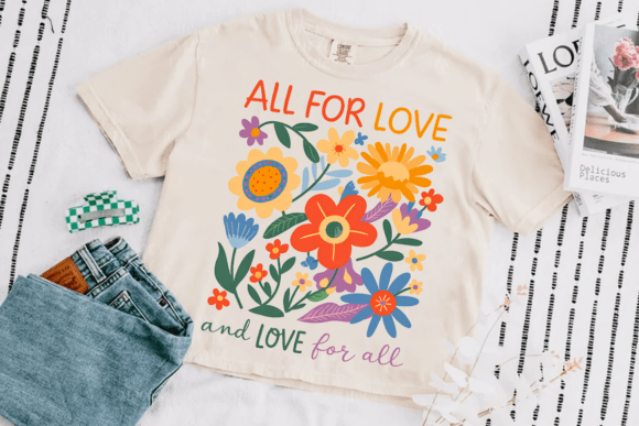 Boho Floral All for Love and Love Forall: Elevating Design with High-Quality Digital Assets