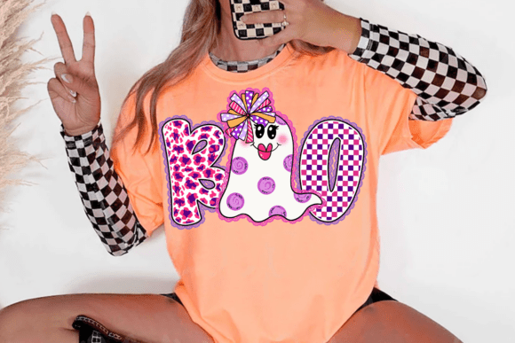Cute Purple Halloween Boo PNG & Leopard Art