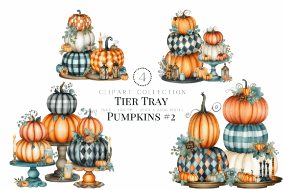 Enhance Your Autumn Aesthetics with Tier Tray Pumpkins Set 2