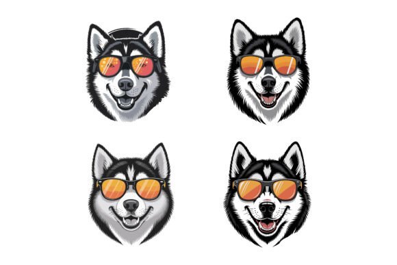 Funny Wolf Head Silhouette Vector Bundle: A Creative Resource for Crafters