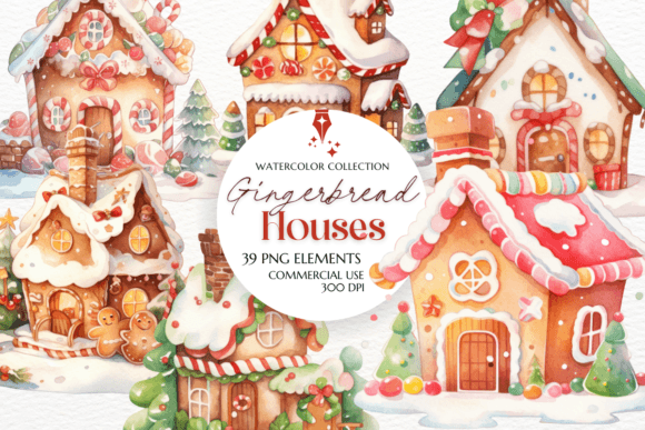 Gingerbread House Clipart Sublimation