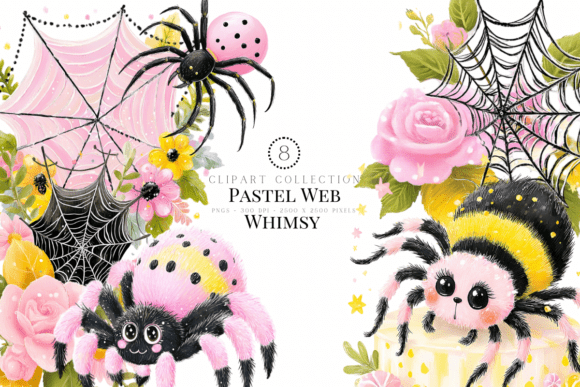 Integrating Pastel Web Whimsy Clipart Cute Spider into Your Creative Workflow