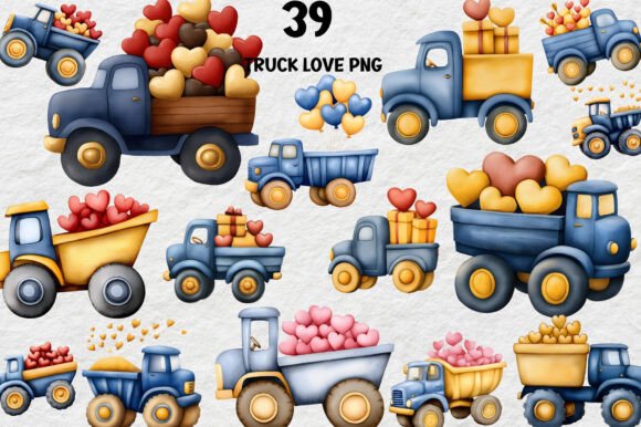 Load Up on Love: The Strategic Value of Valentines Day Construction Trucks PNG for Modern Creators