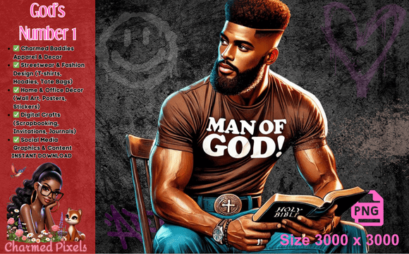 Man of God Sitting: Faith and Strength in Design