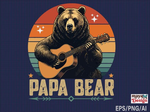 Papa Bear Vintage Father's Day Retro Dad Design