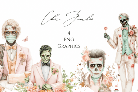 Pastel Halloween Zombie Clipart: Elevating Spooky Crafts with Chic Elegance