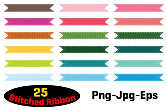 Stitched Ribbon Banner Clipart for Design
