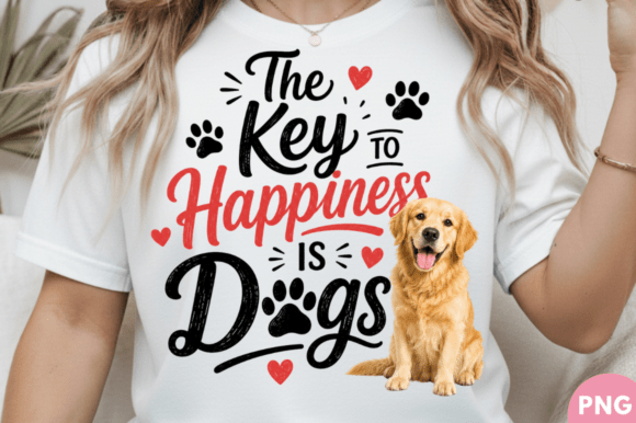 The Key to Happiness is Dogs Golden PNG: A Practical Asset for Creators